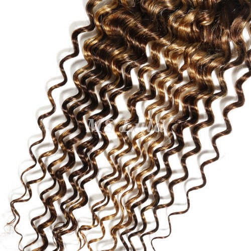 Deep Wave #4/27 Highlight Virgin Human Hair 4x4 13x4 Transparent Lace Closure/Frontal | Human Hair Wig | Lace Front